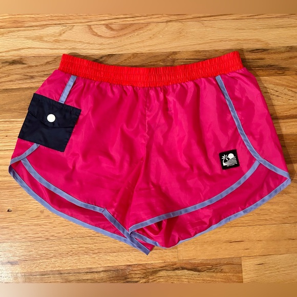 STAUD Pink and Red Athletic Shorts - Picture 1 of 2